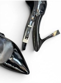 Resim Kadın Stiletto Bej Rugan Sivri Burun Orta Topuk Taşlı Toka Yeni Sezon F6180 