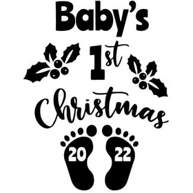 Resim Genel Markalar Babys First Christmas 2022 Sticker Oto Motor Laptop Duvar Folyo Sticker 40x52 Cm 