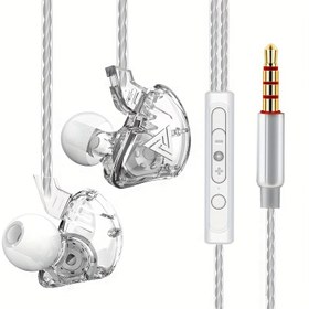 Resim QKZ CK5 Kablolu Spor Kulaklık, Stereo Monitör Başlıklı Müzik Telefon Koşu DJ Bas HiFi Mikrofona sahip kulak içi müzik telefon koşu dj bas hifi başlyk. Gürültü engelleme özellikli açık yapılı şık şekillendirilmiş ergonomik uyumlu karışmayan kablo ses monitöriği. Içerik üreticiler ve müzik severler 