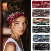 Resim AGGLLY Boho Baş Bandı Seti Kadınlar için - 6'lı Paket, Bohem Stil Yumuşak Esnek Bandana Saç Bantları, Polyester Elde Yıkama Saç Aksesuarları Yoga, Spor ve Günlük Giyim için, Karnaval/Mardi Gras/Maskeli Balolar 