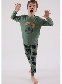Resim Rolypoly Erkek Çocuk Yeşil Pijama Takımı Rp3657-c-v2 