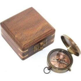 Resim Kenpazar Ahşap Kutulu Pirinç Pusula 