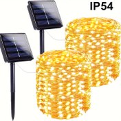 Resim 32.0 metre 300 LED Güneş Peri Işıkları, 8 Modlu Bahçe, Avlu, Ağaç, Noel, Düğün, Karavan, Cadılar Bayramı, Ramazan için Dış Mekan Dize Işıkları - IP54 Dış Mekan Güneş Enerjili Taşınabilir Elektrikli Işıklar, Bahçe Aydınlatma | Festivite Uygun Aydınlatma | Güneş Enerjili Işıklar, Güneş Işıkları 