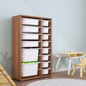 Resim Rine 14 Sepetli Çok Amaçlı Oyuncak Dolabı Tropik Ceviz 2D4K8U 