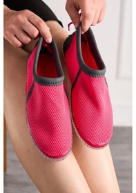 Resim Nstil Erkek Kadın Deniz Ayakkabısı Kaymaz Taban Havuz Plaj Rafting 521 Fuşya 