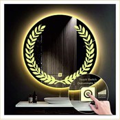 Resim GLOBAL LED MIRROR 90 Cm Günışığı Ledli Tasarım Kumlamalı Dokunmatik Tuşlu Banyo Aynası Makyaj Aynası Işıklı Ayna 