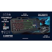 Resim Polygold Pg-8018 Ledli Oyuncu Gamer Klavye Mouse Set 