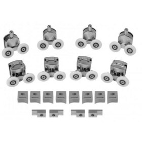 Resim Genel Markalar Duşakabin İçin Parlak Krom Kaplamalı Alt Ve Üst Kapak Makarası Seti Duşakabin Tekerleği Seti 