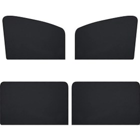 Resim Monyee Oto Cam Perdeleri 4'lü Set - Manyetik Uyumlu Güneş Engeli, Isı Yalıtımı Ve Gizlilik Sağlama - Siyah Poliester 