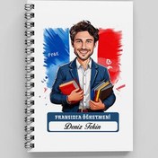 Resim Erkek Fransızca Öğretmeni Karikatürlü Defter 