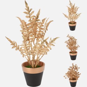 Resim Saksılı Yapay Gold Bitki 24 cm 