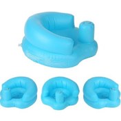 Resim Pazly Pvc Bebek Sandalyesi - Ev, Plaj, Banyo Kullanımı, Ergonomik, Kolay Şişirilebilir, Taşınabilir - Mavi, 5-2 Yaş 