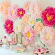 Resim 12 Adet Renkli Fiesta Kağıt Çiçekleri - Duvar Perisi Doğum Günü Dekorasyonu, Karnaval Parti Arka Planı, Düğün ve Açık Hava Bahar Gökkuşağı Pastel Sınıf Fotoğraf Aksesuarları, Karışık Pom Pompalar, Halloween Süslemeleri, Noel Süslemeleri 