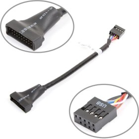 Resim Alfais 4584 9 Pin USB 2.0 Dişi - 19 Pin USB 3.0 Erkek Çevirici Dönüştürücü Adaptör Kablosu 