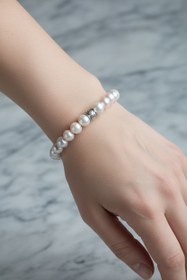 Resim İnci 10mm Doğal Taş Bileklik - 16-17cm 