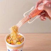 Resim Quirky Squid-Shaped Plastic Fork - Balık Yemek için Doğru Yana Eğlenceli Kahvaltı, Öğle Yemeği ve Akşam Yemeği 