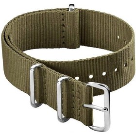 Resim Saat Kayışları - Klasik Nato Tarzı Naylon Saat Kayışı - Renk Ve Boyut Seçenekleri 20 Mm Yeşil, L245-260 Mm 