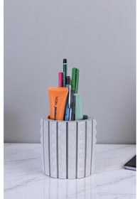 Resim Kalemlik Masa Kalemliği Organizer Kalemlik Beyaz Renk Model 91 Çok Renkli 