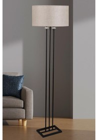 Resim Lona Siyah Taşlı Lambader Açık Kahve Silindir Şapka Oturma Odası Salon Lambader Çok Renkli 