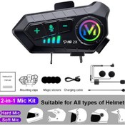 Resim YNT İthalat y10 2x Motosiklet Kask İntercom Çift Eşleşme Rgb Işıklı Bluetooth Kulaklık 5,3 