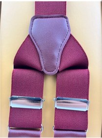 Resim Bordo Düz Erkek Pantolon Askısı Bordo 