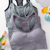 Resim 3 adet Kadın Spor Sütyeni - Nefes Alabilen File Yoga ve Fitness Tank Topları, Çıkarılabilir Pedler, Esnek ve Destekleyici Koşu, Egzersiz ve Açık Hava Aktiviteleri için, Spor Giyim 