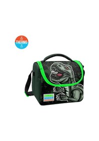 Resim Coral High Kids Koyu Yeşil Siyah Dinozor Desenli Thermo Beslenme Çantası 11725 