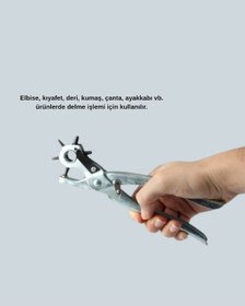 Resim Techmrt Deri Delme Pensesi 6 Uçlu Ayarlanabilir Kemer Delme Aleti Profesyonel Kullanım 