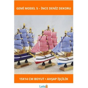 Resim Ahşap Denizcilik Dekoratif Gemi Modeli 15x14 Cm 1 Adet 