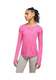 Resim Nike W Nk Miler Top Ls Kadın Pembe Koşu Uzun Kollu Tişört Pembe 