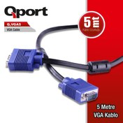 Resim QPORT Q-VGA5 5,0m VGA (Monitör)KABLOSU ,FİLTRELİ 