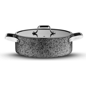 Resim Stone-age 32 Cm Çizilmez Yanmaz Yapışmaz İndüksiyonlu Basık Tencere Gri 