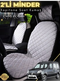 Resim Renault Kangoo 2 Uyumlu 2'li Süet Oto Koltuk Minderi Terletmez Universal Su Geçirmez A3 