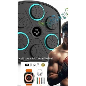 Resim Arell Teknoloji Boks Standı Yumruk Sayan Boks Makinesi Rgb Müzikli Genç Yetişkin Eldiven Hediyeli(BÜYÜK BOY) 
