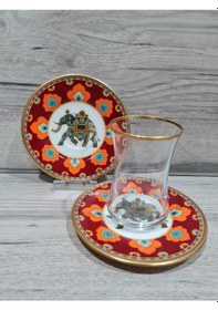 Resim Konyax Elefante 6 Kişilik 12 Parça Çay Seti Renkli 