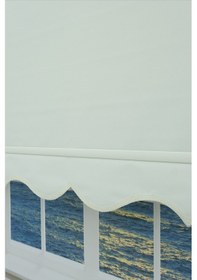 Resim Kalın Keten Stor Zebra Güneşlik Perde Etekli Alüminyum Kasa & Boru, Ithal Kumaş Ekru 