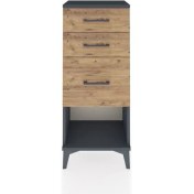 Resim Arges Komodin 3 Çekmeceli 44X30X106 Antrasit-Çam 