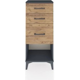 Resim Arges Komodin 3 Çekmeceli 44X30X106 Antrasit-Çam 
