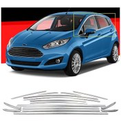 Resim Ford Fiesta Mk7 16 Parça Cam Çerçevesi Kromu 2019+ Sonrası Modeller 