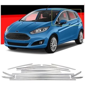 Resim Ford Fiesta Mk7 16 Parça Cam Çerçevesi Kromu 2019+ Sonrası Modeller 