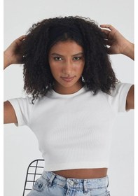 Resim Kadın Pamuklu Penye, Kaymaz, Yumuşak, Esnek, Stilinle Öndesin Saç Bandı Bandana - Tek Ebat / Siyah Siyah 