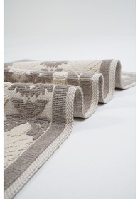 Resim Yüksek Emici Pamuk Dokuma Banyo Halısı - Pamuklu Kaymaz Taban Dikdörtgen Banyo Paspası 40 X 60 Ebatlarında Bej Açık 