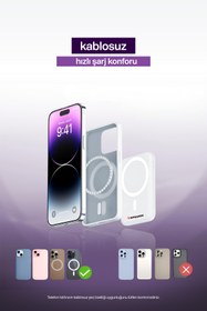 Resim SPRANGE Magsafe Powerbank 10000 Mah Standlı Hızlı Taşınabilir Iphone 11 12 13 14 15 16 Samsung uyumlu 