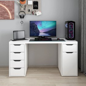 Resim Alen 150 cm 5 Çekmeceli Dolaplı Çalışma & Oyuncu Masası - Beyaz 