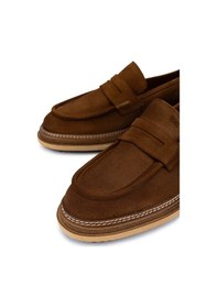 Resim Tamer Tanca Erkek Hakiki Deri Bej Loafer Ayakkabı 537 3670 Erk Ayk Y25 Camel Suet Kahverengi 
