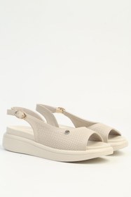 Resim Pierre Cardin Krem Kadın Sandalet PC-7801 