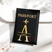 Resim 1 Adet Kişiselleştirilmiş Pasaport Kılıfı - Altın Harflerle Özel İsim, Şık Siyah Renkli Seyahat Çantası, Hafif ve Dayanıklı İş, Tatil, Resmi Etkinlikler İçin Standart Pasaportlarla Uyumlu, Şık Tasarım Seyahat Aksesuarı 