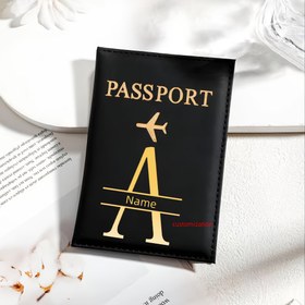 Resim 1 Adet Kişiselleştirilmiş Pasaport Kılıfı - Altın Harflerle Özel İsim, Şık Siyah Renkli Seyahat Çantası, Hafif ve Dayanıklı İş, Tatil, Resmi Etkinlikler İçin Standart Pasaportlarla Uyumlu, Şık Tasarım Seyahat Aksesuarı 