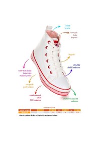 Resim Kiko Kids Pant Günlük Bağcıklı Fermuarlı Kız Bebek Spor Ayakkabı Beyaz - Pudra Beyaz - Pudra 