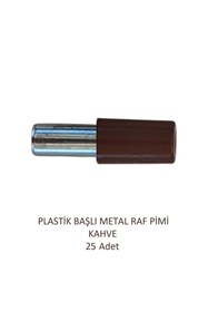 Resim Adilon Plastik Metal Başlı Raf Pimi Kahve 25 Adet 